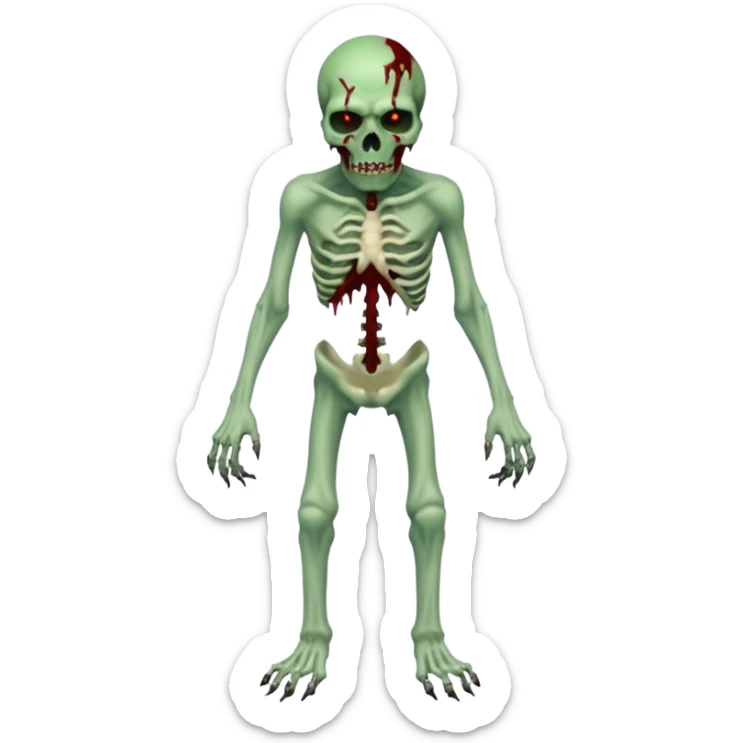 Rotting corpse zombie demons, full body, in the style of your bleeding skull art, full body sticker