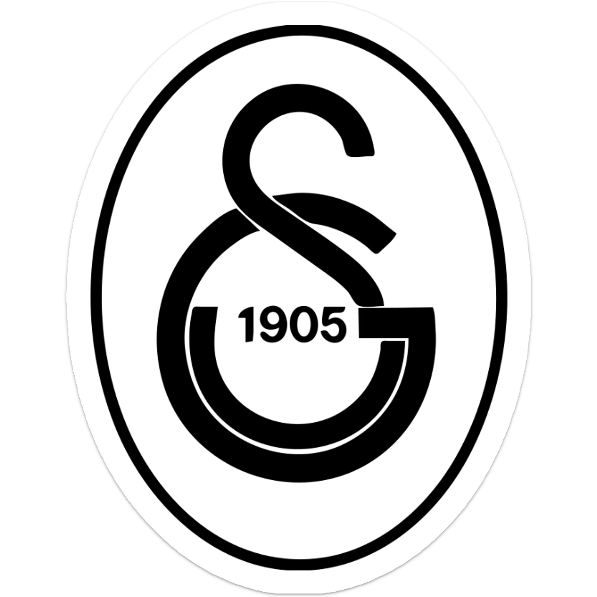 Galatasaray football club logo as a modern, clean icon, simple lines, bold shapes, minimal color, suitable for app or website use sticker