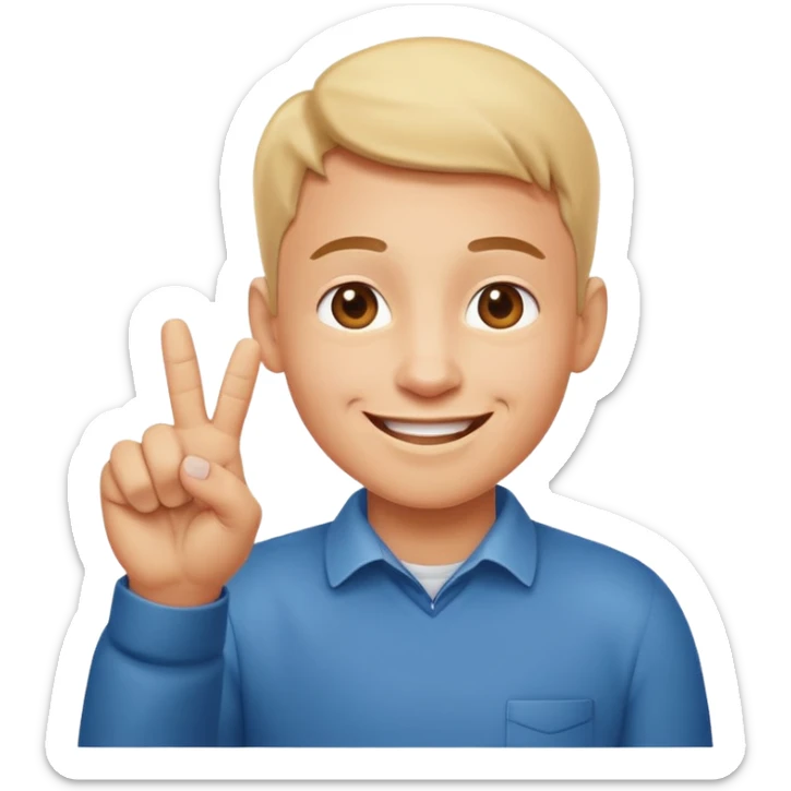 emoji of a happy cartoon person pointing downward toward the ground with both hands, standing upright, smiling warmly, both index fingers extended and pointing down clearly, simple light background, expressive and playful Apple emoji design showing the meaning “here / down here sticker