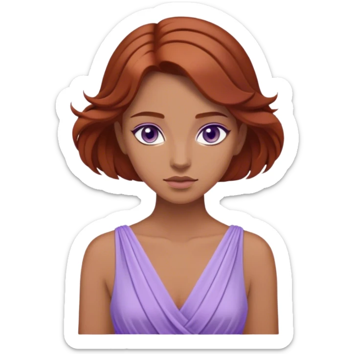 In Disney’s Hercules (1997), Megara is a witty and independent woman with long auburn hair, purple eyes, and a lavender Grecian-style dress sticker