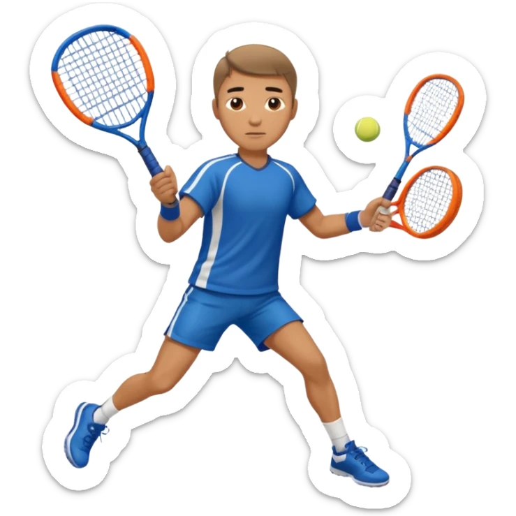 Male, eurasian, wearing sports cloth, swinging padel raquet not a tennis raquet sticker