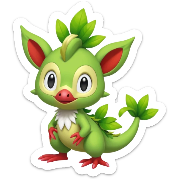  Fey Toony Sprigatito-Grookey-Grovyle-Shaymin-fusion-hybrid sticker