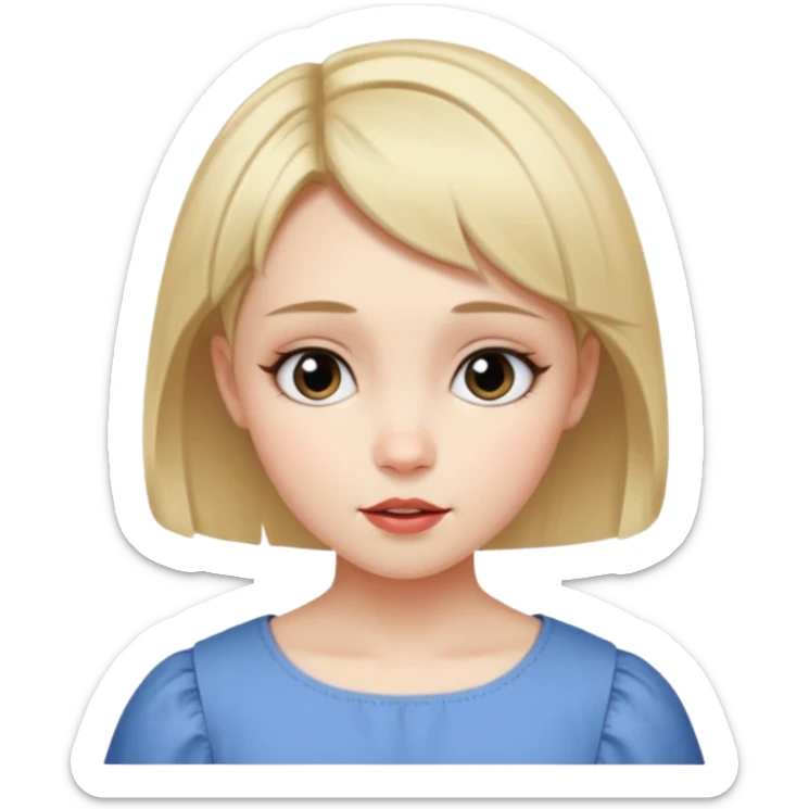 Garota cantarolando, com cabelo curto igual a personagem de crepúsculo "Alice" sticker