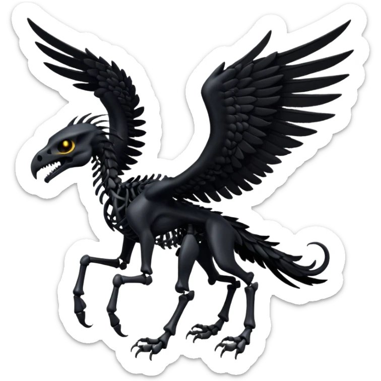 thestral: Winged horses visible only to those who have witnessed death and understand its significance. sticker