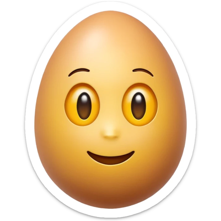 3D emoji icon of an egg in Apple style, isolated, soft pastel background, high-resolution, minimalistic, plastic texture, soft lighting, realistic shadows, front-facing, centered sticker