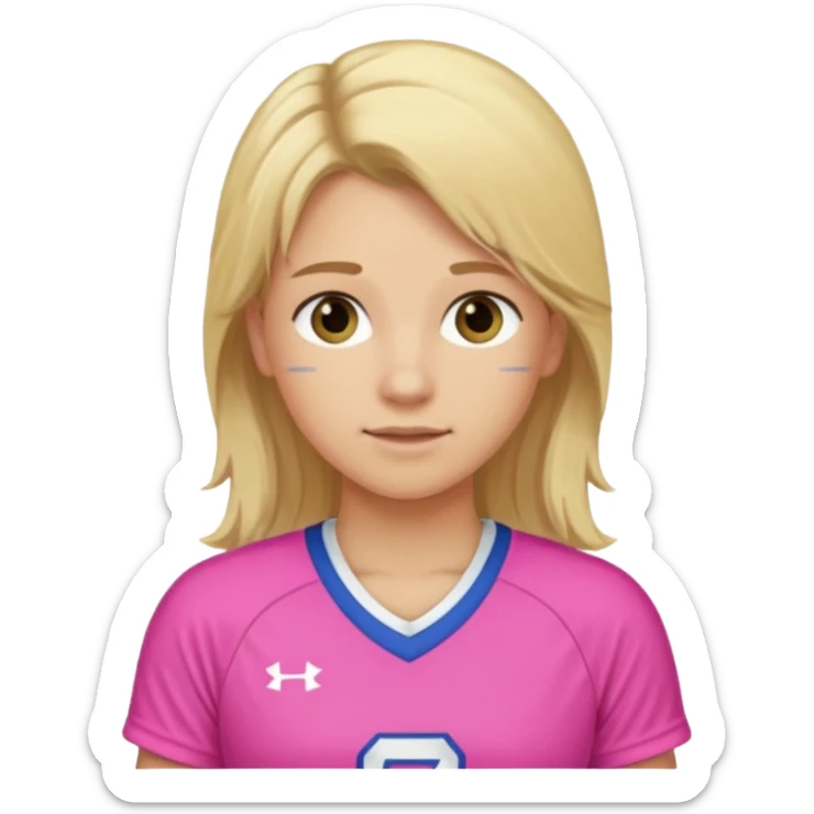 feild hockey player blond cute long hair and pink jersy sticker
