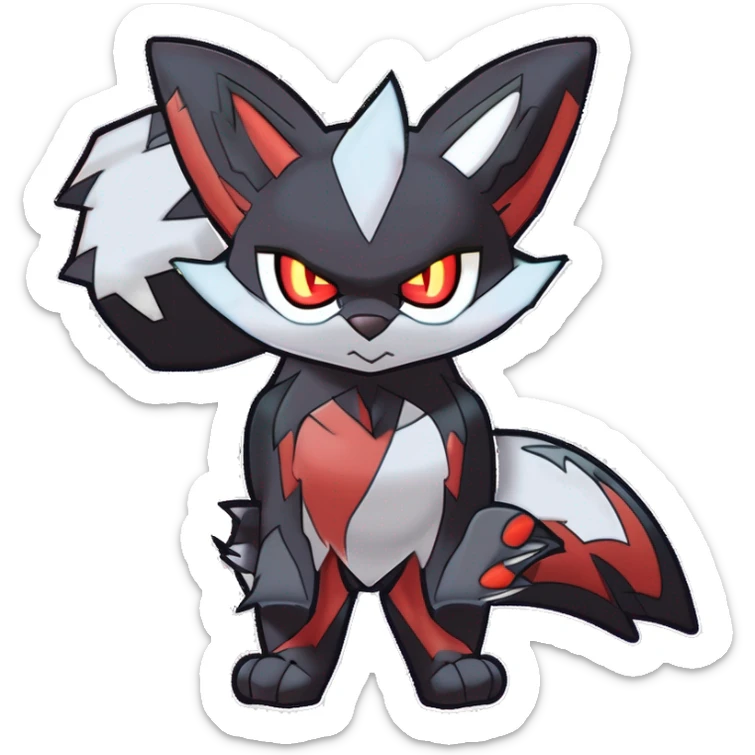 Noivern-Litten-Zorua-Zoroark-Nargacuga-Lycanroc-Torracat-Fakemon-hybrid sticker