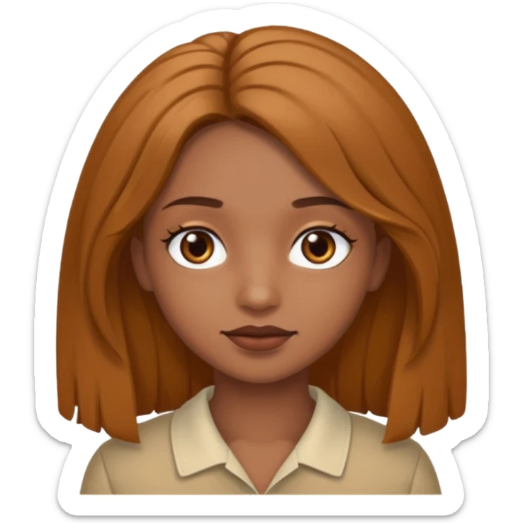 branca, olhos hazel, franjnha, pequenas sardas, cabelo castanho escuro, cabelo medio  sticker