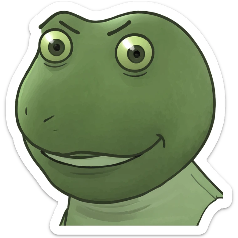 Una cara con un labio y mordiéndose solo la parte de la uña del dedo de la mano  sticker