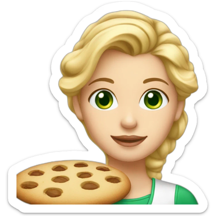 Blonde-hair-big-green-eyes-girl-baking-cookies sticker