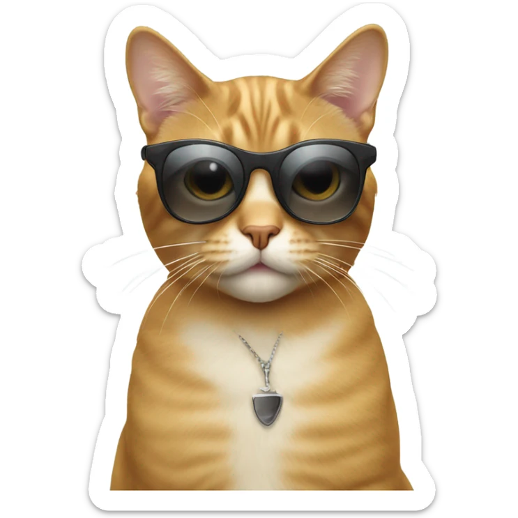 Cat with sunglasses sticker