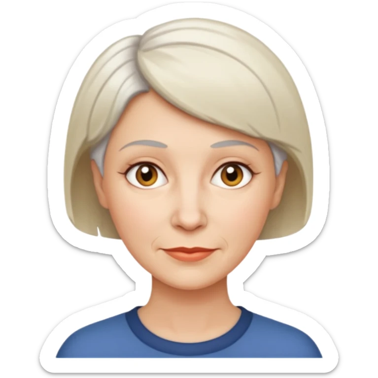 hazme la misma mujer blanca pero mas viejita y con el pelo corto sticker