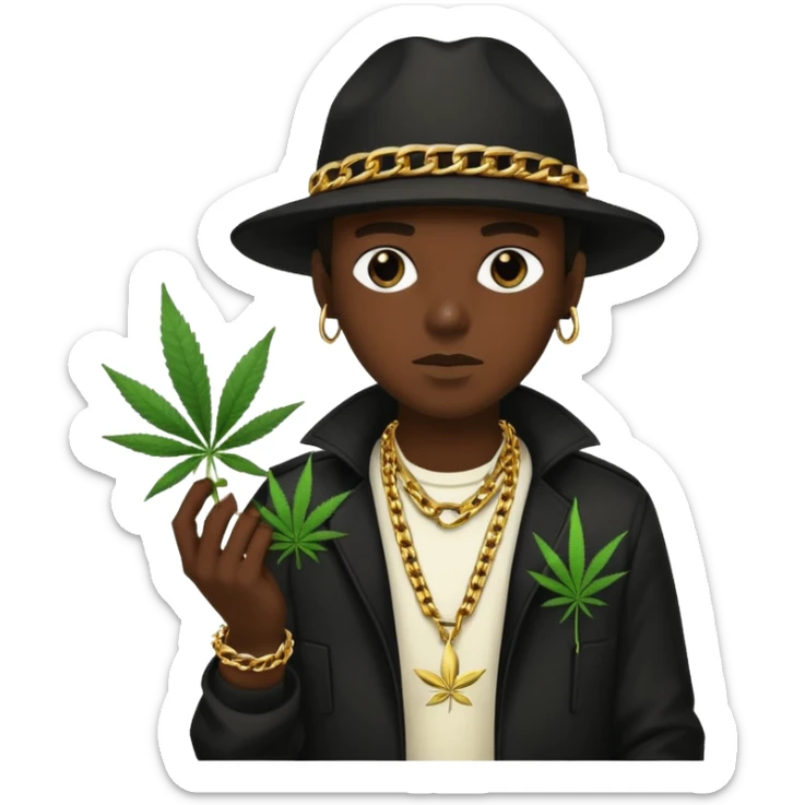 dealer from gang with cannabis on hand styler gangster sticker