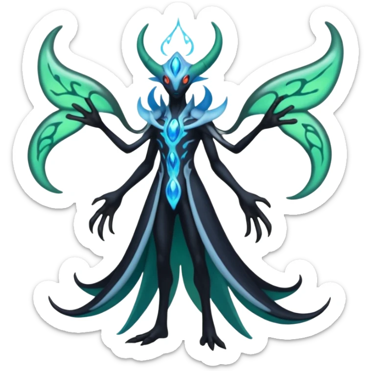 Darkrai-Cresselia-Zygarde-Fakémon-fusion, full body sticker
