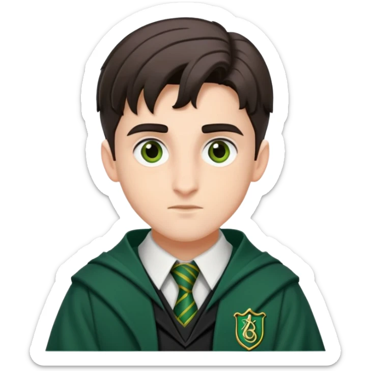 lorenzo zurzolo is Theodore Nott in harry potter, wear hogwarts slytherin uniform sticker