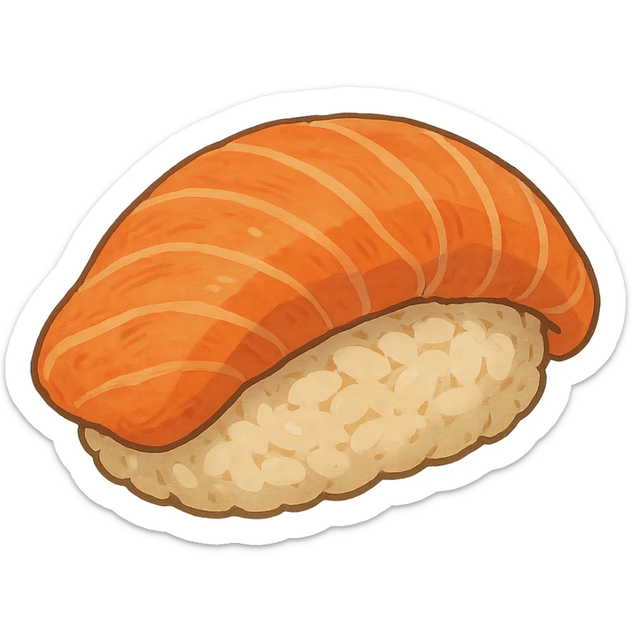 sushi, ghibli style sticker
