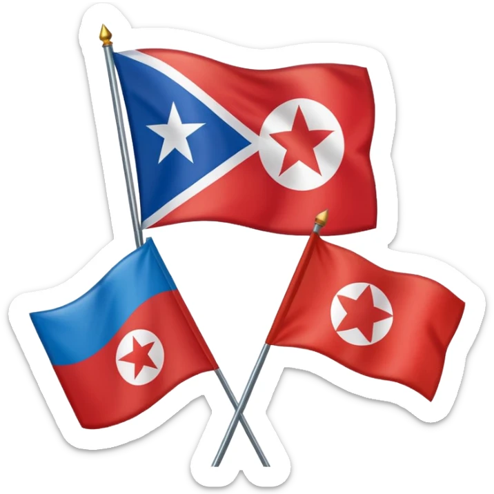 About a emoji flag combination with Puerto Rico + North Korea emoji flag combination sticker