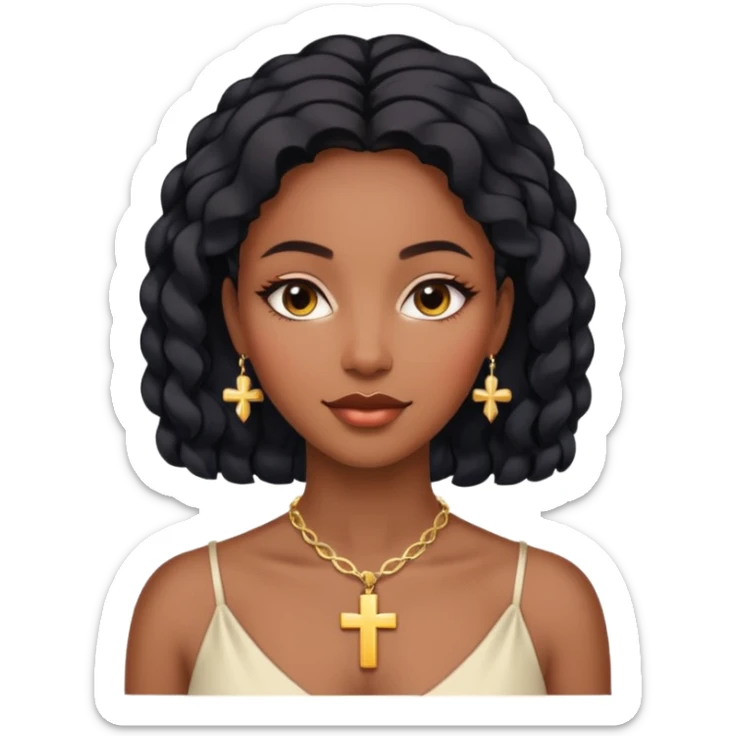 woman of God (black girl, super feminine and pretty, modern) sticker