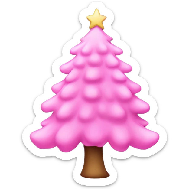 Pink christms tree sticker