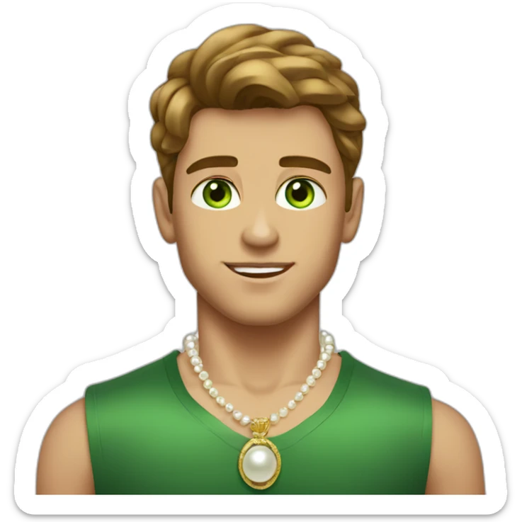 Posh-muscle-boy-with-pearl-necklace-and-green-eyes-and-brown-hair sticker