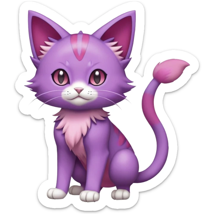 Purrloin-Skitty-Pokémon-Fakémon-hybrid-creature (full body) sticker