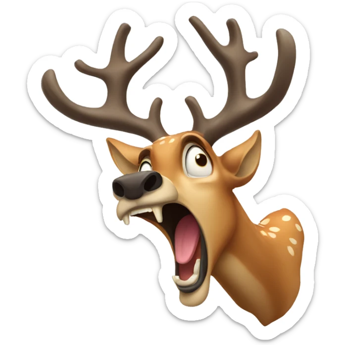 deer scream sticker