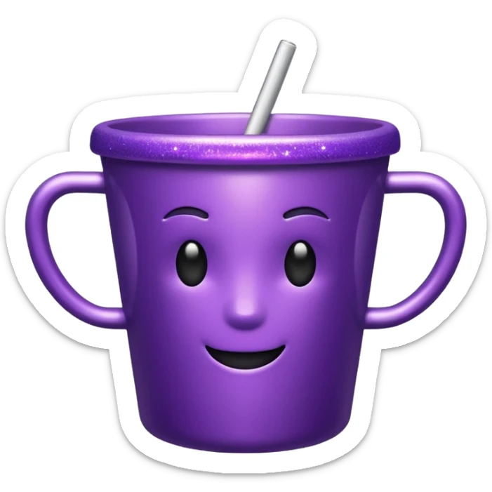 glitter purple cup sticker