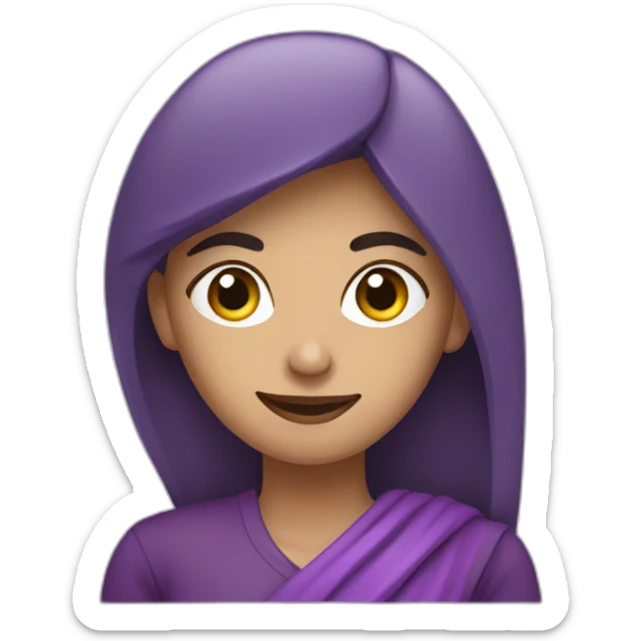 Armenian woman sayin hi in purple clouths  sticker