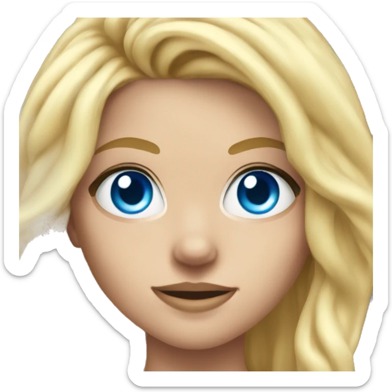 muscular white gym girl with blonde  long hair, blue eyes sticker