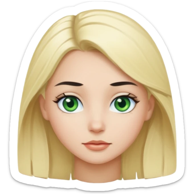 Bad blonde  Girl blue eyes horny man black Hair
Green eyes sticker