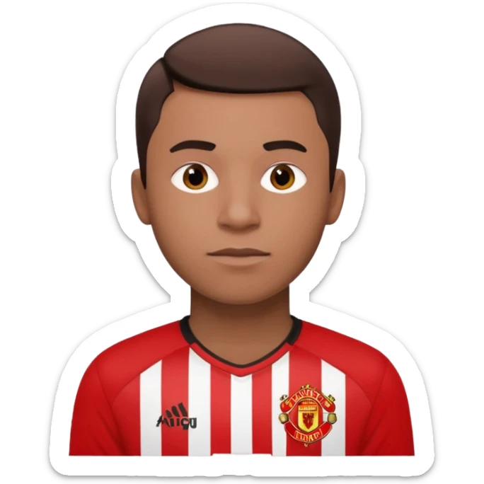Man in Manchester United football shirt  sticker