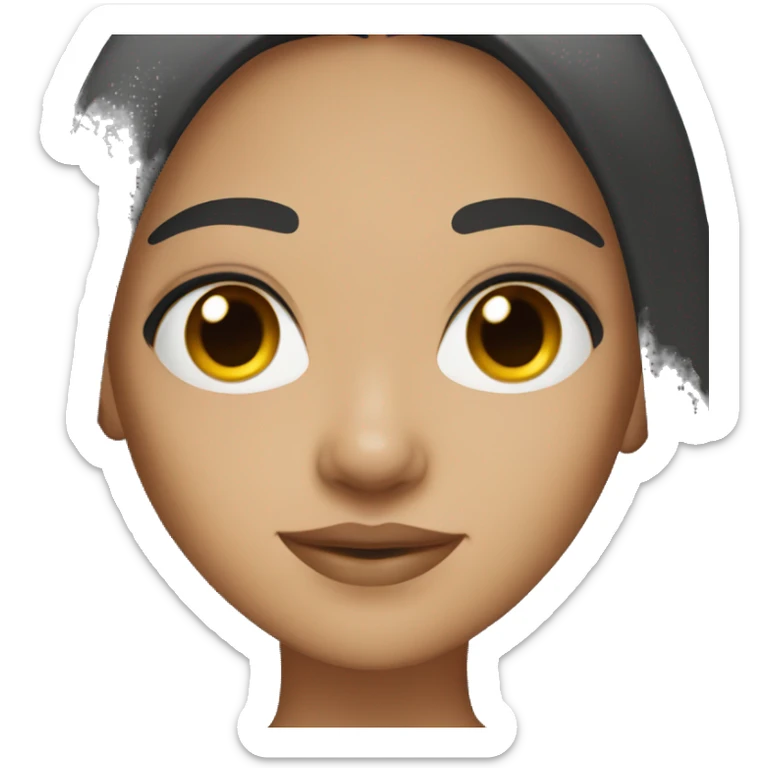 light skin girl with straight black hair and dark brown eyes sticker
