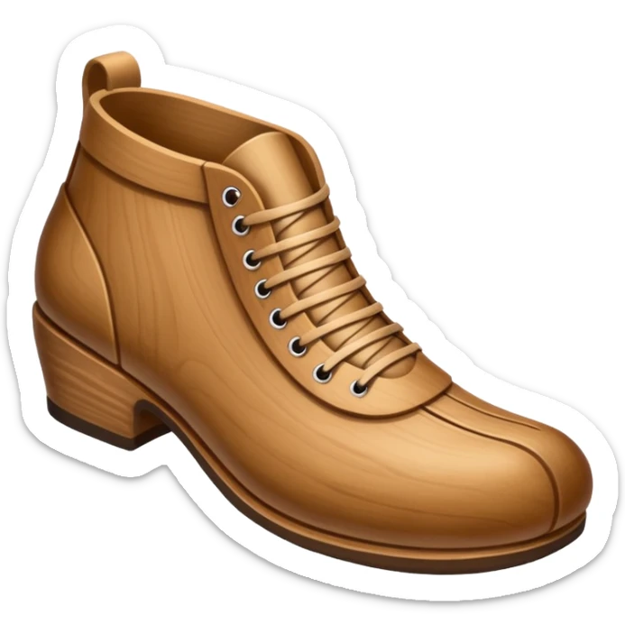 Un zapato de madera estilo Polonia . El zapato está tallado a mano. Pero de madera   sticker