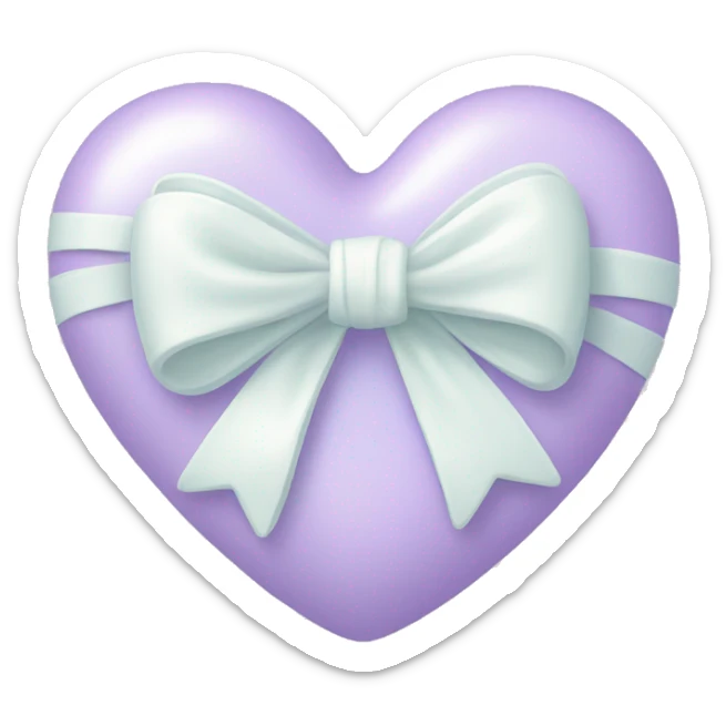 Pastel heart with white bow  sticker