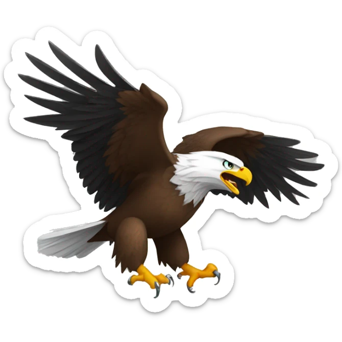 aggressive eagle sticker