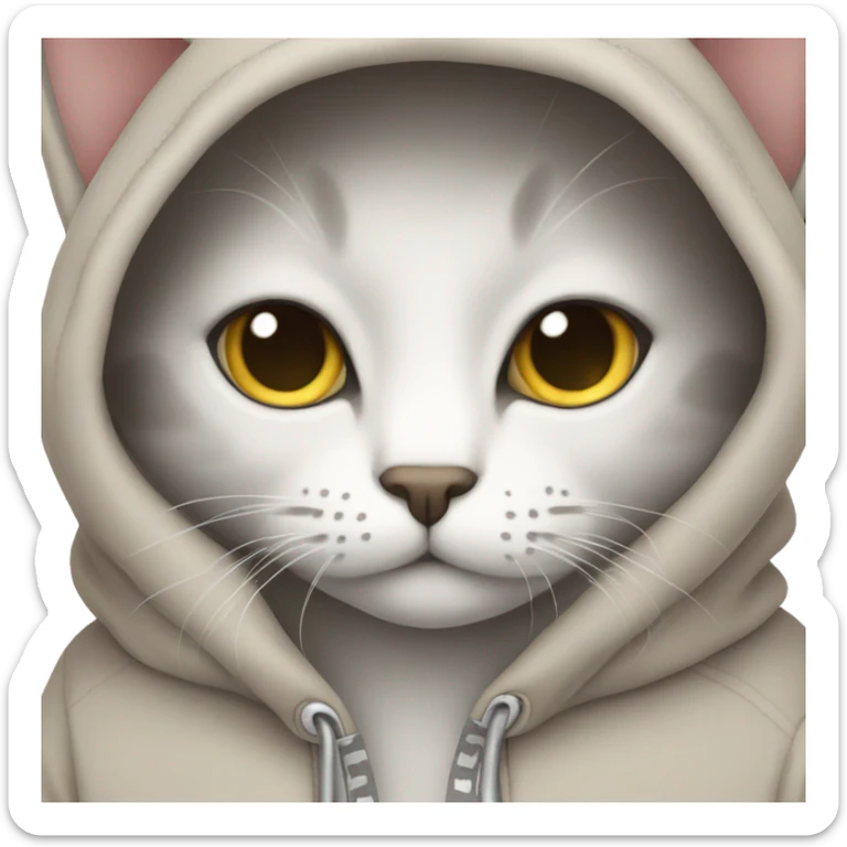 cat with hoodie  sticker
