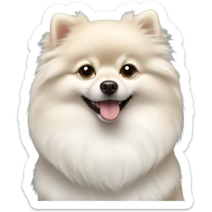 white pomeranian sticker