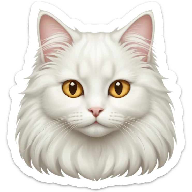 White long-haired cat sticker