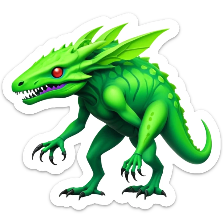  futuristic lush cool edgy neon Fionbri-Vernid-ET-creature (full body) sticker