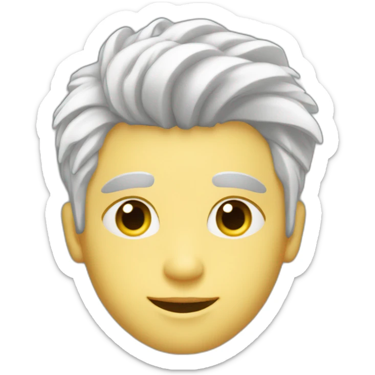 Teenager boy with white hair, haircut “curtains” sticker