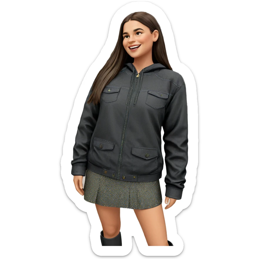 smiling girl in outdoor setting sticker