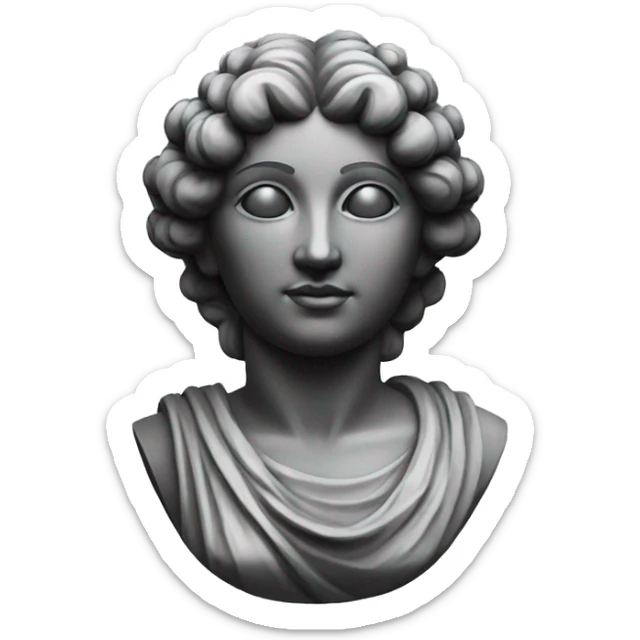 greek statue of a woman made out of obsidian sticker
