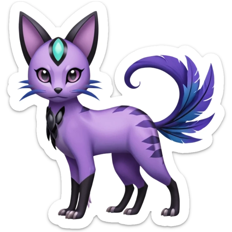 Meloetta-Purrloin-Nargacuga-Pokémon-Fakémon-fusion-hybrid-creature sticker