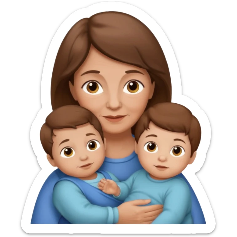 grandmother with baby boy with brown hair and fair skin sticker