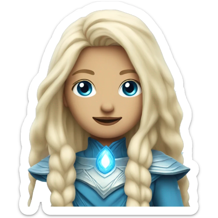 nordic pleiadian with long blonde hair and blue eyes sticker