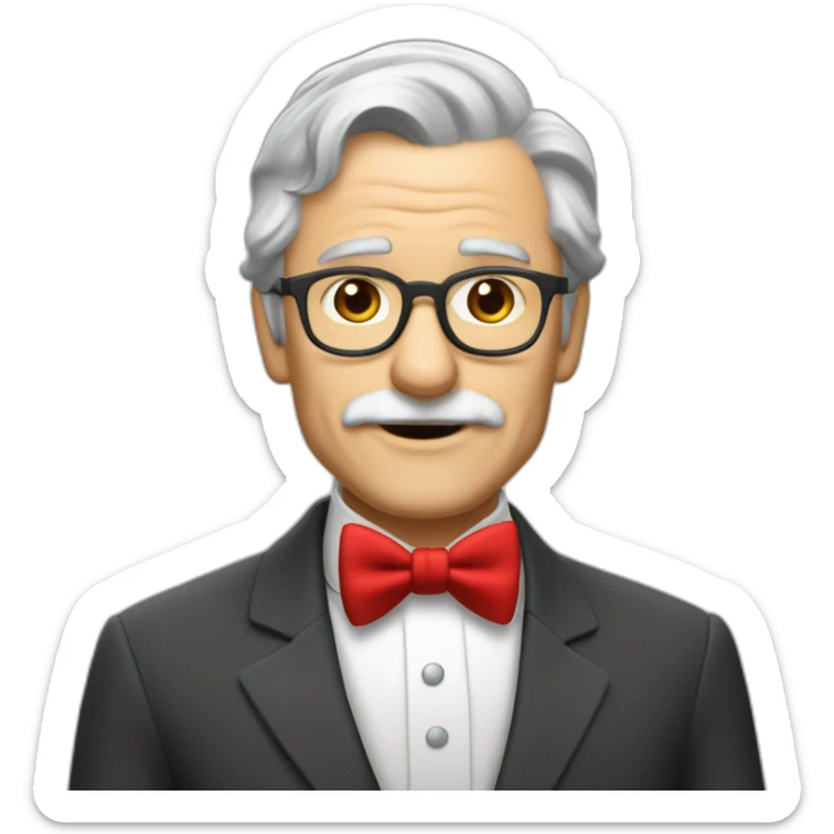 a-profile-of-gray-haired-skullet-grandpa-wearning-dinner-jacket-with-red-bow-tie sticker