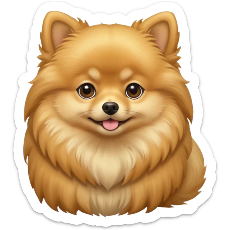 Create a golden pomeranian, all cute and adorable entire  only face and body  sticker