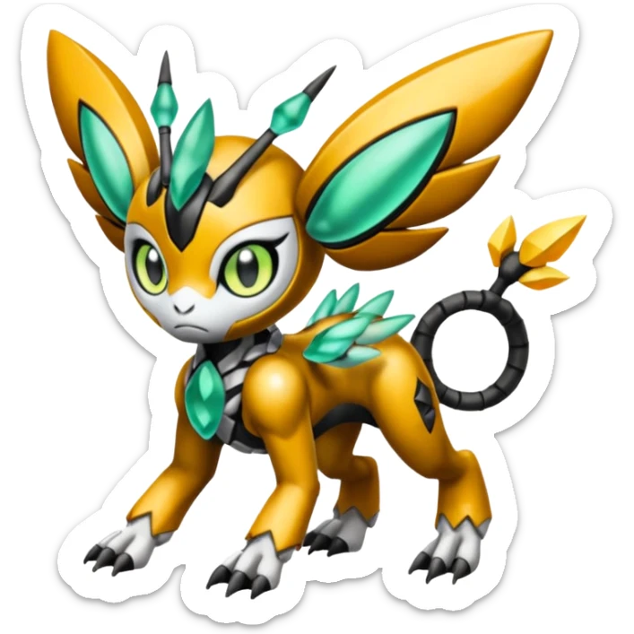 Meloetta-Wargreymon-Trico-Pokémon-Digimon-Fakémon-fusion-hybrid-creature sticker