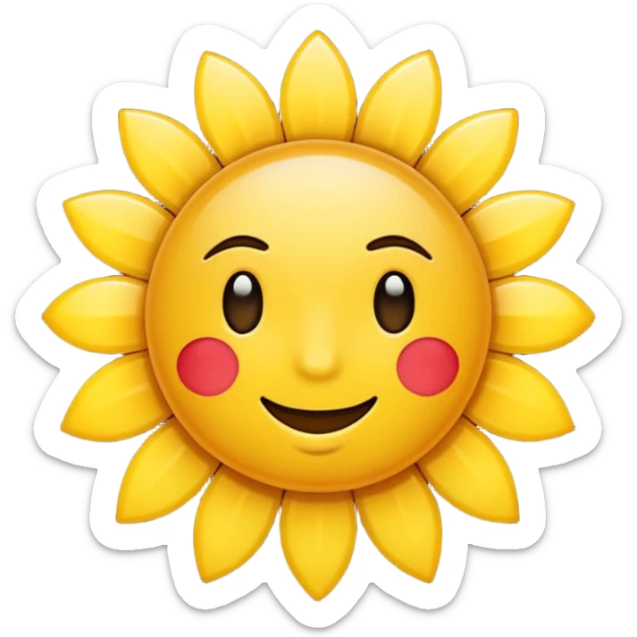 generar un sol natural, sin carita feliz, que se asemeje a un sol normal sticker