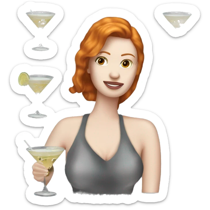 Pornstar martini but the person drinking has ginger hair and white skin  sticker